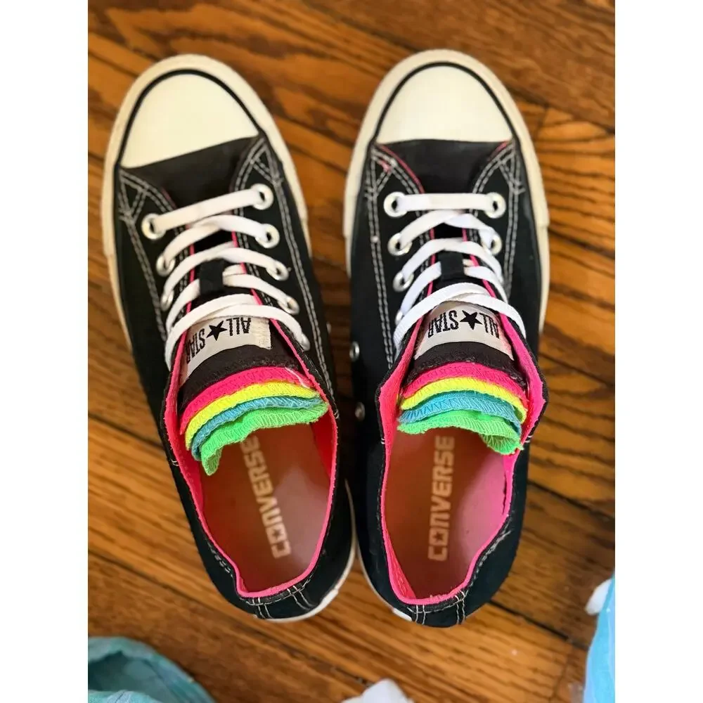 Converse Chuck Taylor All Star Double Tongue Low Top shoe Neon Women’s Size 5 Y2